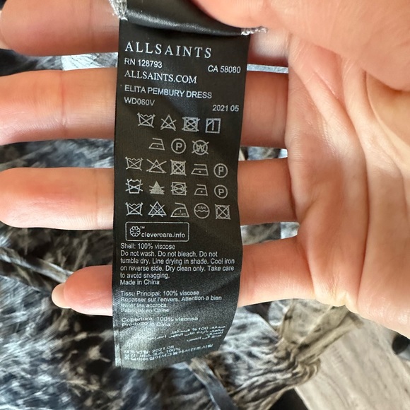 All Saints Feather-print Woven dress - Picture 8 of 15